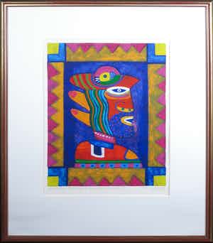 Clemens Briels - Zeefdruk, A Window (...) II -Ingelijst verkocht voor € 50!