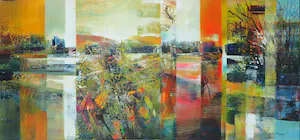 Peter Meijer - Acryl op doek, Hollands landschap / Zomer - Ingelijst (Zeer groot formaat!) kopen? Bied vanaf 400!