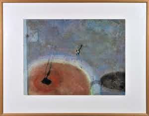 Peter Langenberg - Gemengde techniek op papier, Zonder titel - Ingelijst verkocht voor € 35!