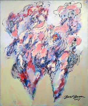 Bert Braam - Acryl op doek, Figuurlijk (Groot) verkocht voor € 100!