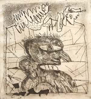 Lucebert - gesigneerde ets verkocht voor € 1!