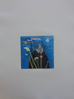 Michel van Overbeeke - AWARE-AWAY III / KLEURETS + GOUD / 65x50cm / SIG / 1996 kopen? Bied vanaf 30!