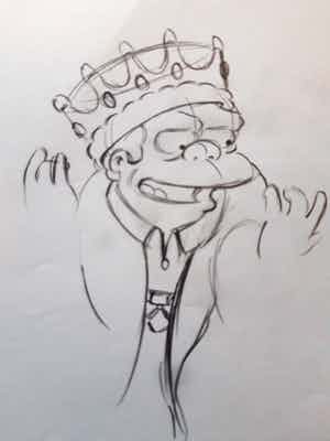 Matt Groening - originele productie tekening, The Simpsons, Nelson Muntz verkocht voor € 60!