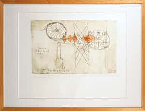 Anton Heyboer - Kleurenets, Time thinking man - Ingelijst verkocht voor € 150!