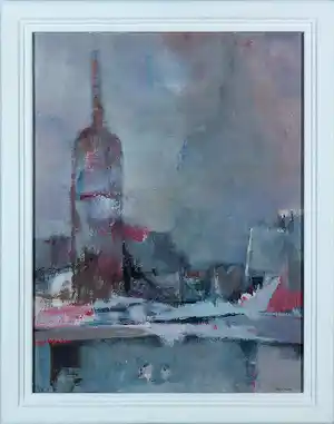 Jan Miechels - Acryl op board, Stilleven met fles verkauft für € 54!