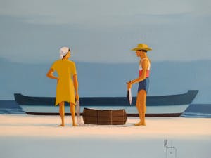Niet of onleesbaar gesigneerd - H. Mendez- 'Catch of the day', olieverf kopen? Bied vanaf 1!