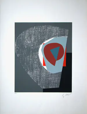 Georges Breuil - Composition abstrait - Originele zeefdruk - 1954 kopen? Bied vanaf 150!