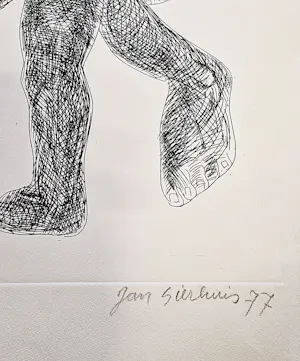 Jan Sierhuis - Grote - 1977 - monochrome lithografie "3 vrouwen" - zeer kleine oplage (10) kopen? Bied vanaf 57!