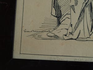 Niet of onleesbaar gesigneerd - Pentekening , “Spotprent” – gesigneerd en ingelijst kopen? Bied vanaf 10!