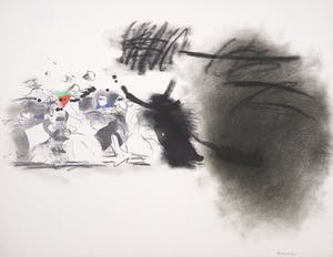 Jef Diederen - Gemengde techniek op papier, Compositie met figuren kopen? Bied vanaf 150!