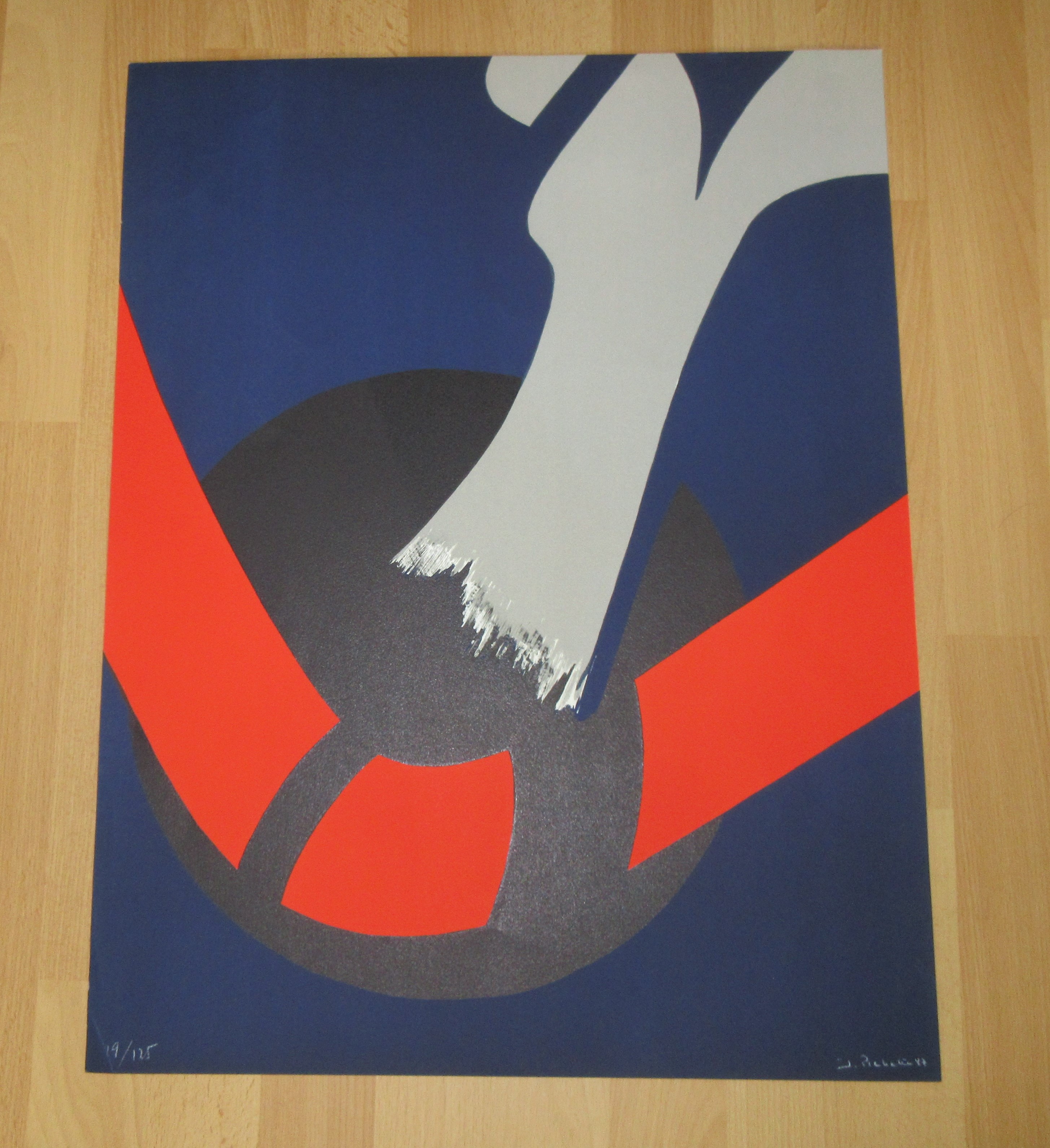 Niet of onleesbaar gesigneerd - Abstracte Zeefdruk - gesigneerd - oplage 125 stuks kopen? Bied vanaf 1!