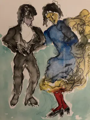 Jan Sierhuis - Glicée ‘ Dansend paar ‘ kopen? Bied vanaf 50!