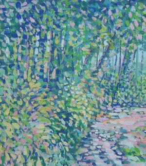 Jan Bernard Meinen - Pointilistisch bosgezicht kopen? Bied vanaf 99!