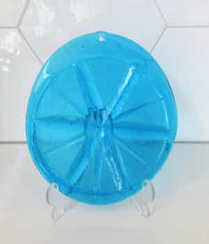 Chris Sjogren - Blauwe Suncatcher model 1714 - Lindshammar glas verkocht voor € 1!