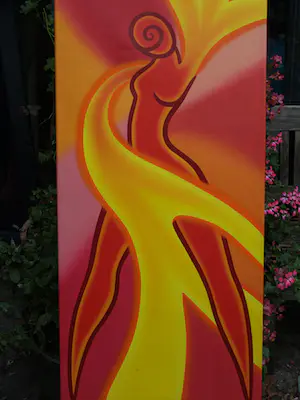 Donna Corbani - Acrylverf op doek , On Fire – 2004 – Groot , 120 x 50 cm kopen? Bied vanaf 1!