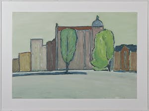 Paul Overhaus - Olieverf op board, Koepel - Ingelijst kopen? Bied vanaf 60!
