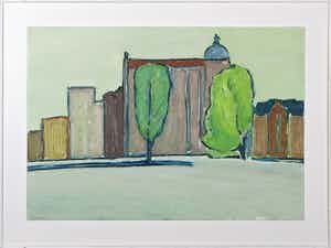 Paul Overhaus - Olieverf op board, Koepel - Ingelijst verkocht voor € 60!