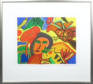 Corneille - Zeefdruk, Femme Orange - Ingelijst kopen? Bied vanaf 200!