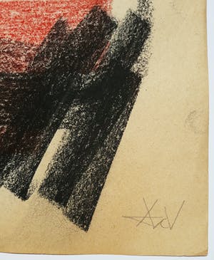 Andre van der Vossen - Abstracte compositie, tekening met pastelkrijt kopen? Bied vanaf 295!