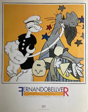 Fernando Bellver - Affiche expositie Barcelona , Popeye / Guernica - 1990 kopen? Bied vanaf 70!