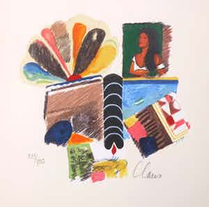 Hugo Claus - Bijzondere uitgave, Catalogus met gesigneerde zeefdruk verkocht voor € 70!