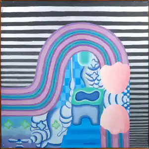 Martien Verstraaten - Acryl op doek, Langs het melkblauw - Ingelijst vendu pour 50€ !