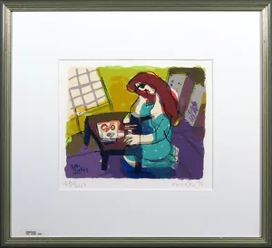 Michael Leu - Zeefdruk, Zen sushi - Ingelijst kopen? Bied vanaf 1!