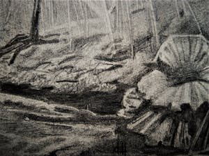 Gerard Christiaan J Gerrits - Fraaie omstreeks 1920 gemaakte potloodtekening "Ooievaars" gesigneerd kopen? Bied vanaf 28!