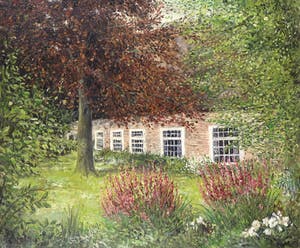 Herman Rijkmans - Olieverf op doek, Weelderige tuin - Ingelijst kopen? Bied vanaf 1!