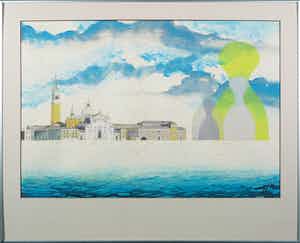 Adrian de Gijzel - Gouache, San Giorgio- Ingelijst verkocht voor € 1!