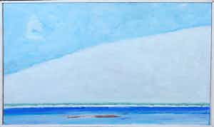 Paul Overhaus - Acryl op board, Zeegezicht - Ingelijst verkocht voor € 50!