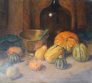 Kees Dekker - Stilleven met pompoenen. kopen? Bied vanaf 295!