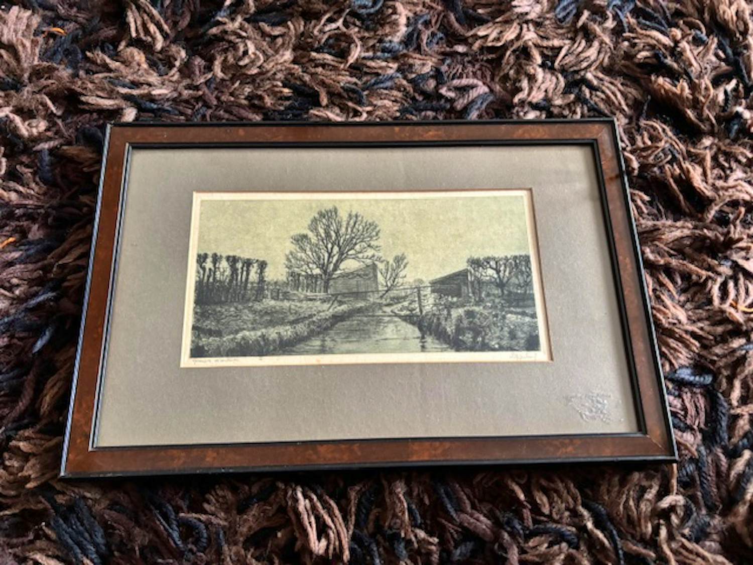 Dirk Harting - Polderlandschap bij sloot en volkstuintjes (?) kopen? Bied vanaf 45!