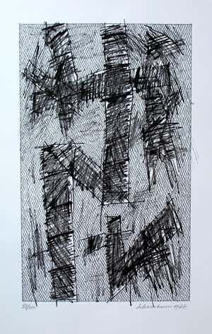 Jan Schoonhoven - litho: Formatie - 1987 verkocht voor € 320!