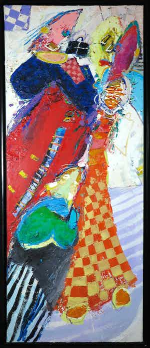 Martin van Dijk - Olieverf en acryl op doek, Naar Sao Jorge - Ingelijst (Zeer Groot) verkocht voor € 450!