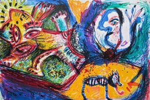 Rik van Iersel - Beestachtig - Originele litho in Cobra- stijl - Nieuwstaat kopen? Bied vanaf 1!