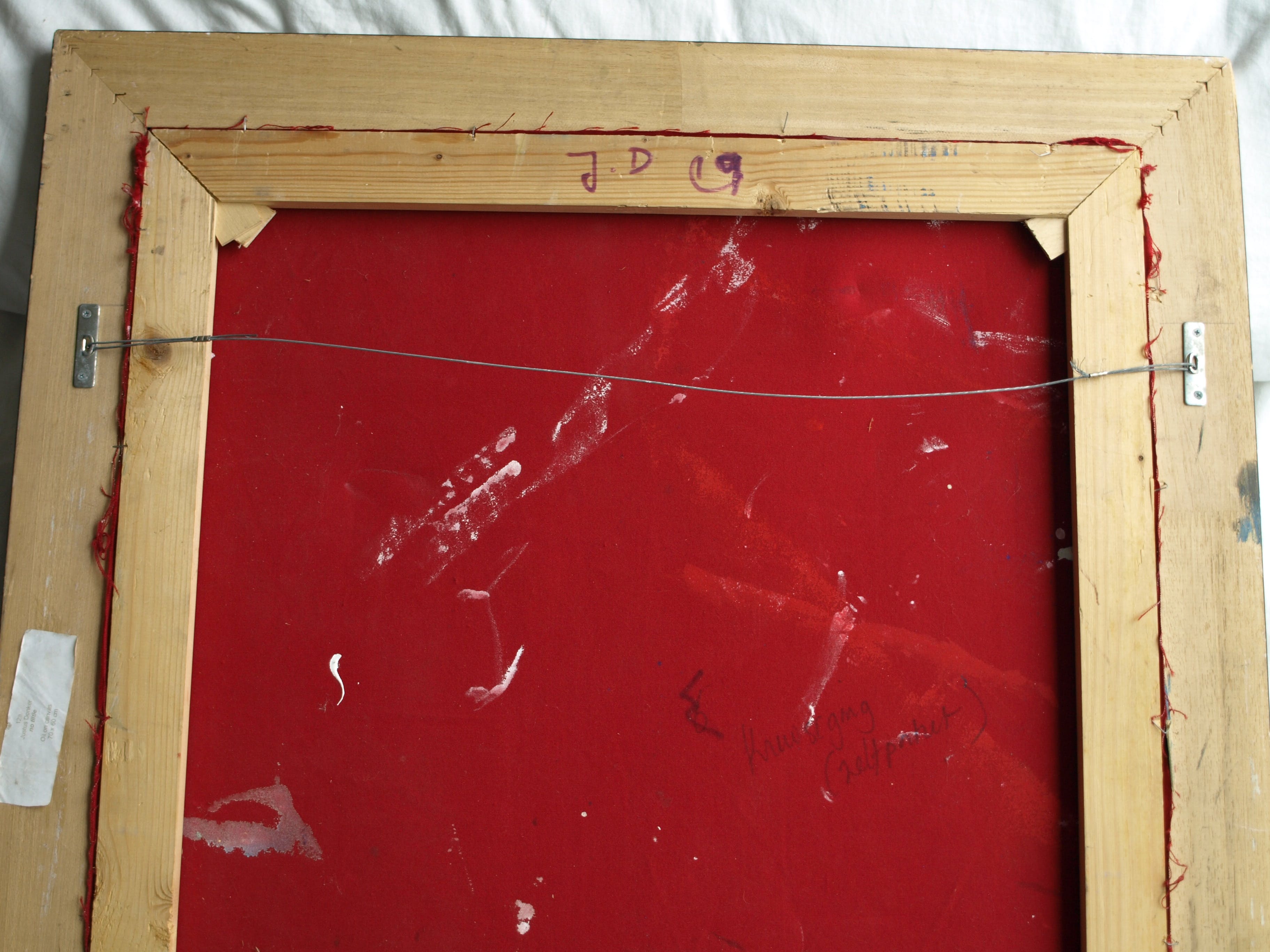 Justus Donker - Olieverf op canvas , Kruisiging , Zelfportret - ingelijst – 2000 kopen? Bied vanaf 1!