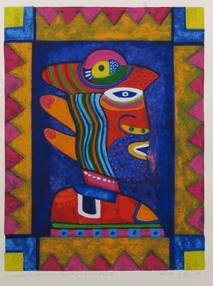 Clemens Briels - Zeefdruk, A window, there must be something behind it II - Ingelijst kopen? Bied vanaf 60!