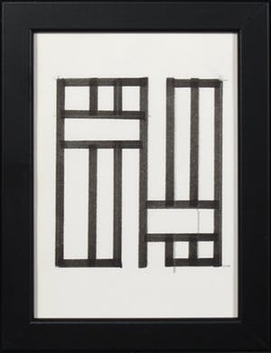 Siep van den Berg - Lot van twee tekeningen met stift en potlood, Abstracte compositie - Ingelijst kopen? Bied vanaf 60!