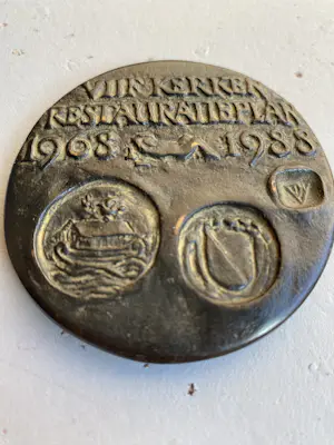 Theo van de Vathorst - Penning “Vijf Kerken Restauratieplan Utrecht 1968–1988” kopen? Bied vanaf 25!