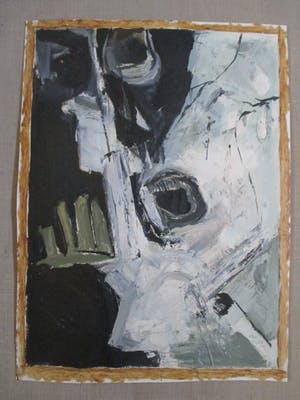 Albert Grosfeld - Schilderij op papier "Overgebleven bunker resten" kopen? Bied vanaf 35!