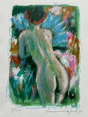 Annemarie de Groot - Cassette 4 verschillende zeefdrukken - Naakt in de tuin kopen? Bied vanaf 50!