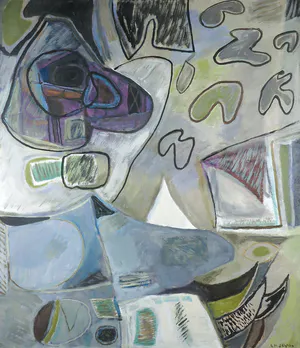 G.H. Sligting - Acryl en olieverf op doek, No.2 Compositie - Ingelijst (Groot) kopen? Bied vanaf 100!