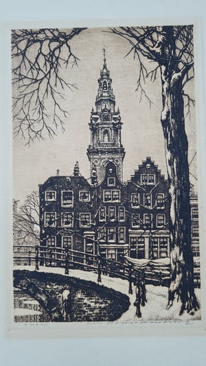 Cornelis Brandenburg - Cornelis Brandenburg ( 1884 - 1954 ) - ets - Groenburgwal. kopen? Bied vanaf 45!
