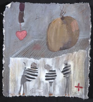 Liesbeth Rahder - Zeefdruk op geschept papier, Zonder titel kopen? Bied vanaf 1!