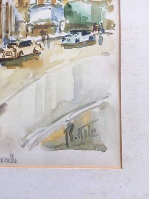 Niet of onleesbaar gesigneerd - Roma - 2x aquarel, in lijst kopen? Bied vanaf 1!