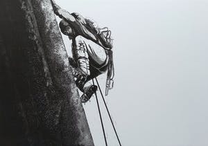Rene Polak - Alpinist, aquatint ets (kleine oplage) kopen? Bied vanaf 50!