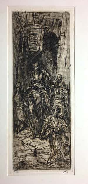 Marius Bauer - Ets, Straat in Cairo verkocht voor € 45!