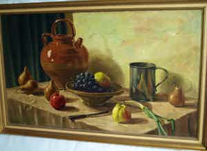 Carel Windt - Olieverf op doek , Stilleven - ingelijst – GROOT –ca 1950 verkocht voor € 75!