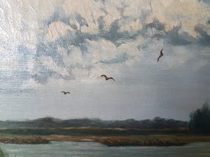 Carel Frederik Kellenbach - Plaslandschap met rietkragen kopen? Bied vanaf 120!